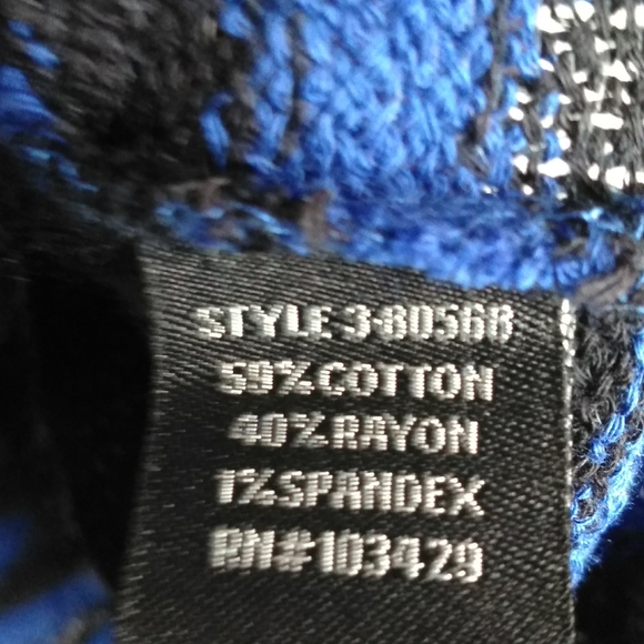 NWT Intro Blue Black Stripe Turtle Neck Top SZ 2X - Picture 6 of 8